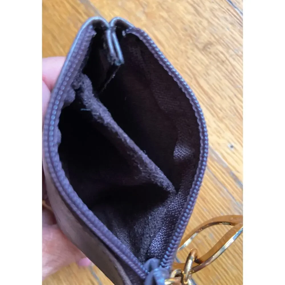 IPPOLITA Brown Leather Coin Purse w/Embossed Logo